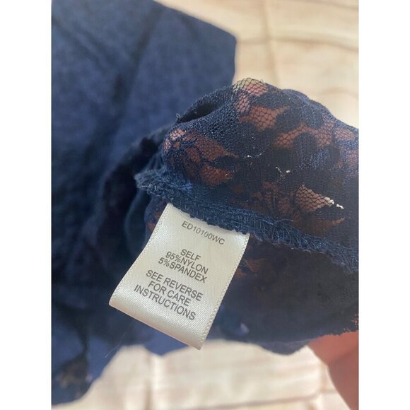 En Creme Women's Blue Sheer Lace Unlined Bohemian Maxi Dress - Medium - Picture 10 of 11